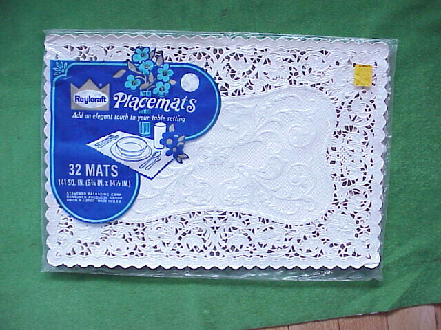 1970s Set 32 Royalcraft/Raylcraft USA Lace Paper Embossed Placemat Mats New NIP