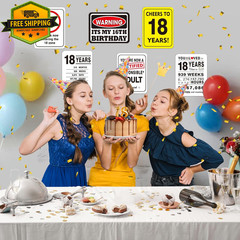 9PCS 18th Birthday Party Decorations Wall Signs Funny Photo Props Decor Set
