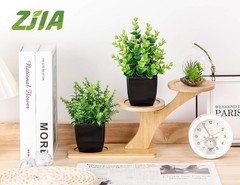 2 Pack Small Fake Plants Black Bathroom Accessories for Home Bedroom