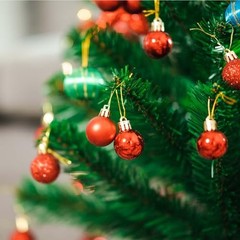 24 Count Small Christmas Ornaments Balls, Mini Ornaments for Mini 1.2 inch Red