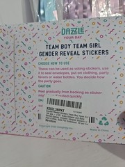 Gender Reveal New Set Sticker, Ballons, Baby Pacifiers, Signs Boy Or Girl Set