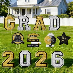Graduation Decorations 2026 12Pcs Graduation Yard Signs Class of 2026 Outdoor Wa