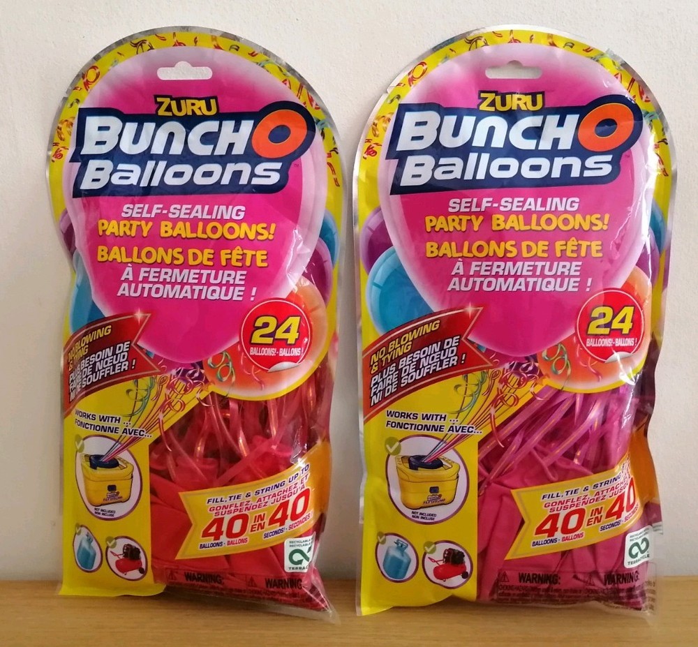 Zuru Bunch O Balloons: Pack of 2x 24 Self Sealing Party Balloons / Red & Pink
