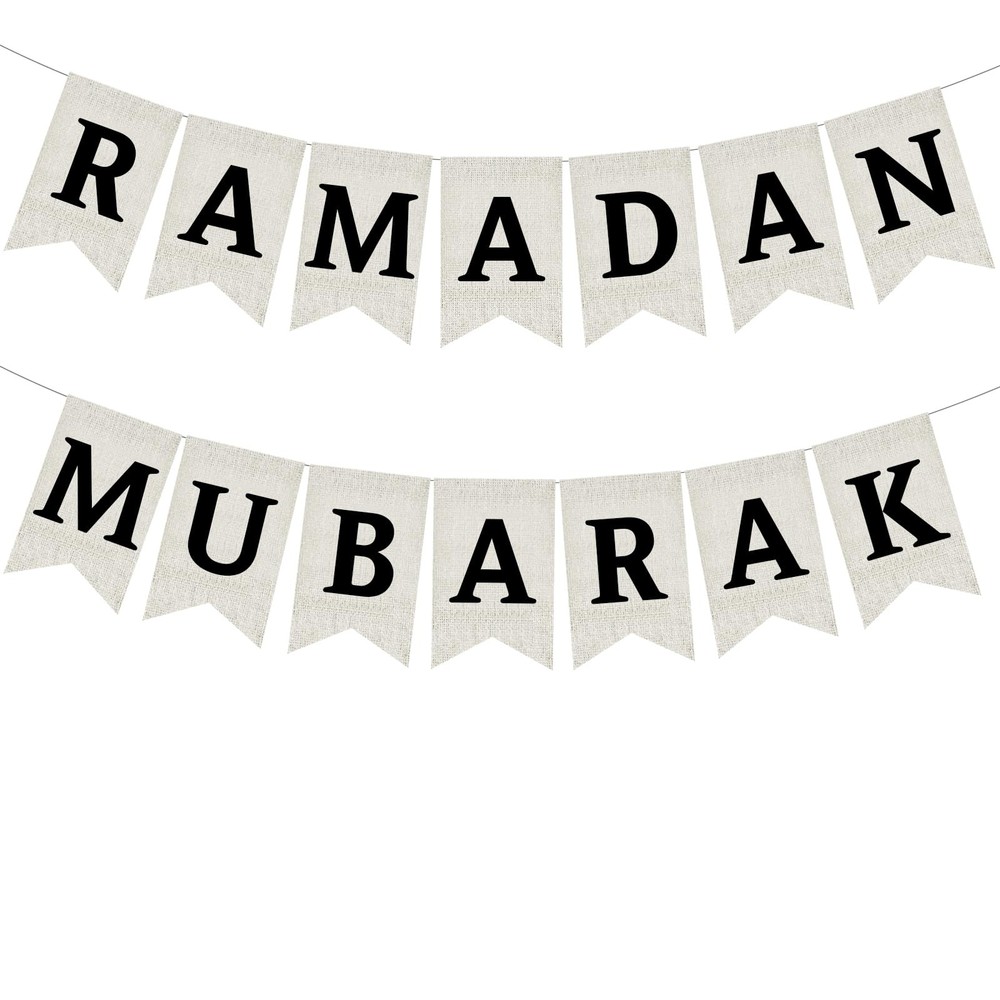 Burlap Ramadan Mubarak Banner, Rustic Eid Mubarak Decorations, Ramadan Party …