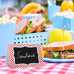 Red Gingham Picnic Party Supplies – 24 Italian Themed Food Label Tent Cards