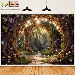 Fairy Tale Dreamy Forest Backdrop Birthday Party Photography Background banner
