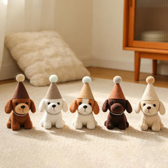 12pcs Mini Party Hats for Stuffed Animals, Brown Mini Hats with Pom Poms for Dol