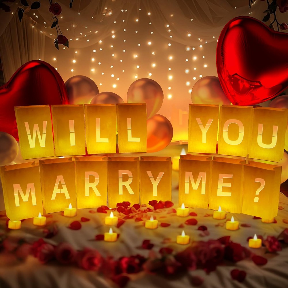 Will You Marry Me ? Light Up Letters, Include Light up Letters, with Tea Ligh…