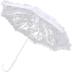 Mini White Lace Parasol 19.6″, Vintage Embroidery Decorative Umbrella for Wed…