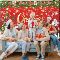 2 Pack Christmas & New Year Banners 2026 Merry Xmas Backdrop Party Decorations