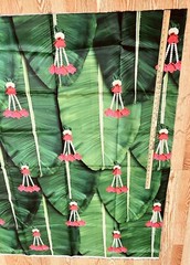 India Banana Leaf Curtain Backdrop photo prop Decoration Cloth 8X5 ft muggu USA