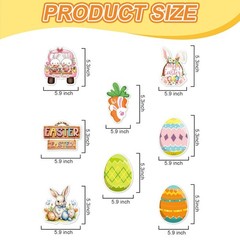 Easter Decorations Set, Happy Easter Banner, Hanging Swirls, Cake Toppers, Ho…