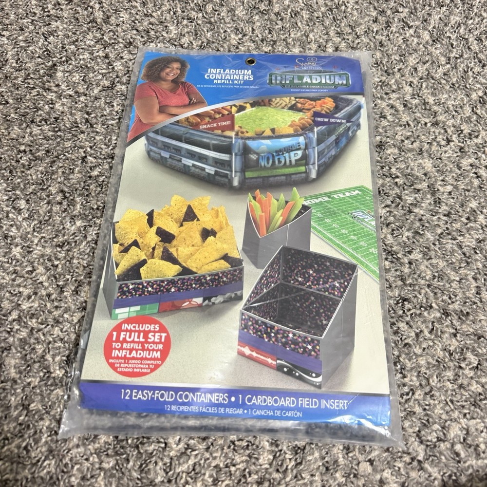 New Sunny Anderson Infladium Snack Stadium Party REFILL Kit Containers Sealed
