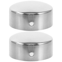 2Pcs Durable Metal Handrail End Caps Stainless Steel Tube Plugs Silver