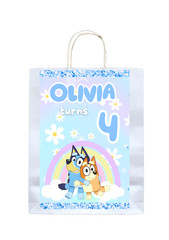 BLUE DOG PERSONALIZED KIDS PARTY DECOR BIRTHDAY CUSTOM NAME DECORATION BLUEY