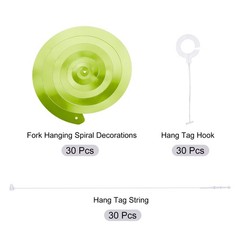 30 Pcs Light Green Party Hanging Single Strip with Hang Tag String,Hook