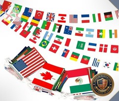 100 Countries String Flag Bunting Pennant Banner 82 Feet International
