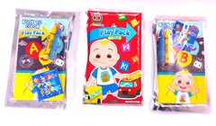 Cocomelon themed party decorations, coloring play pack for kids