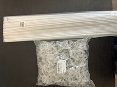 23” Plastic White Balloon Sticks with Clear Twist Cups reusable set
