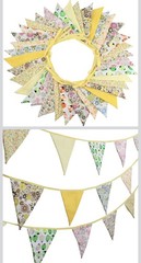 10M/32Ft Triangle Bunting Banner, 36 Pcs Cotton Fabric Flags Pennant Garlands…