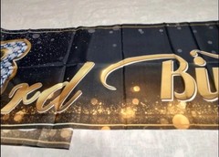 Large 9.8 x 1.6 ft Happy 3rd Birthday Banner Pink Indoor or Outdoor Sign