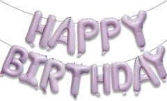 Brown Happy Birthday Balloons Banner, 16 Inch Mylar Foil Letters Balloon Sign fo