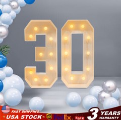 30th Birthday Decorations 3FT Marquee Light up Numbers 30 Birthday Number Lights