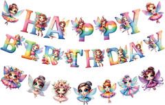 Dragonfly Happy Birthday Banner Iridescent Insect Sign Hanging Paper Birthday Pa
