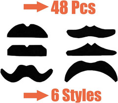 48 Pcs Novelty Fake Mustaches,Mustache Party Supplies, Artificial…