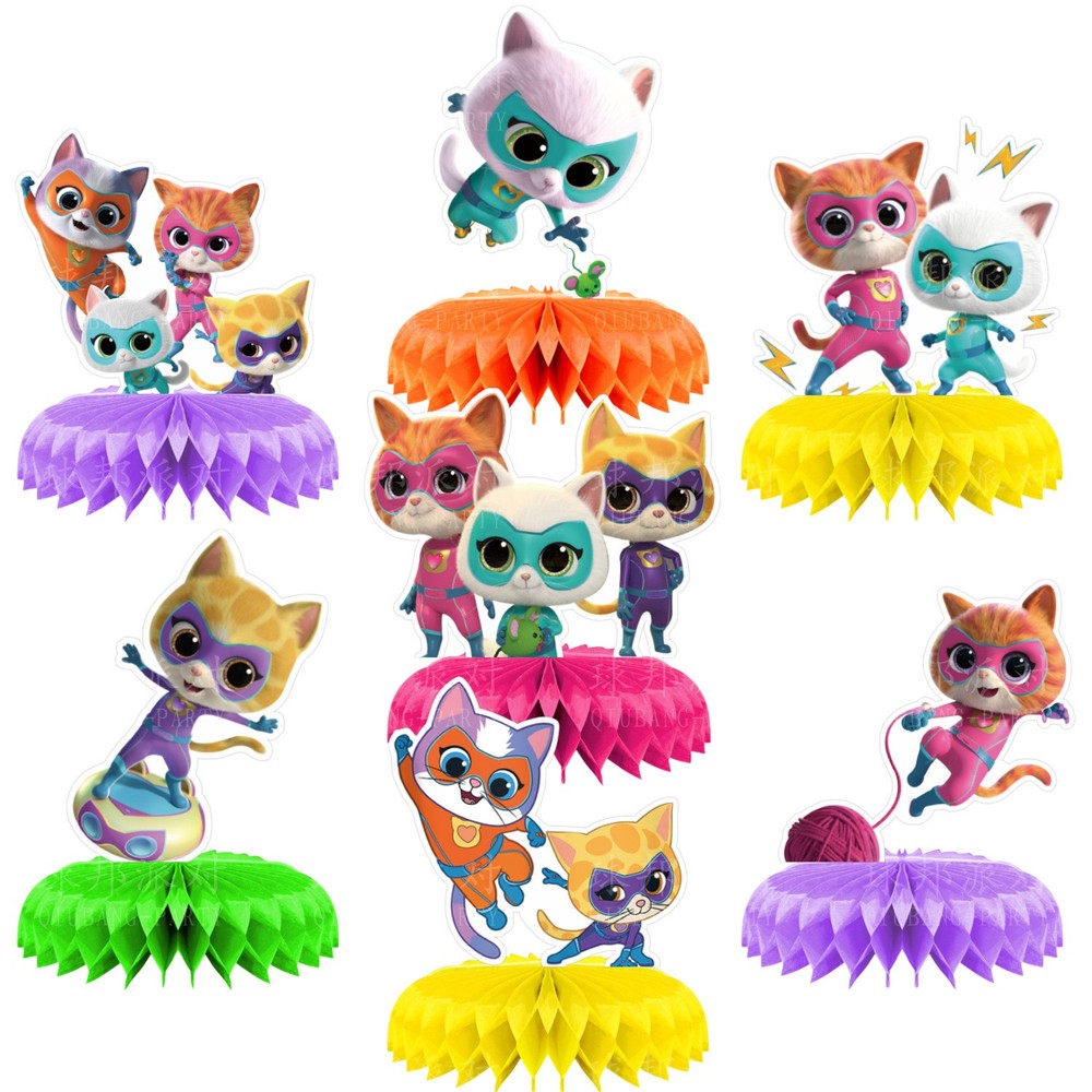 SuperKitties Honeycomb Centerpieces Table Toppers Decor for Birthday Party