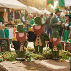 3 Pcs St. Patrick’s Day Leprechaun Table Decoration Irish Leprechaun Doll for…