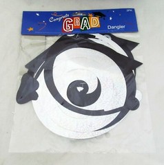 Black Graduation Cap Hat Congrats Grad Party Supplies Hanging Dangler 2 Pack Set