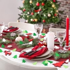280 Pcs Christmas Confetti Glitter Green White Tree Table Decor Holiday Craft