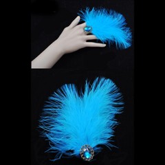 1PC Feather Acrylic Crystal Ring Adjustable for Party Stage Carnival Dance Fancy