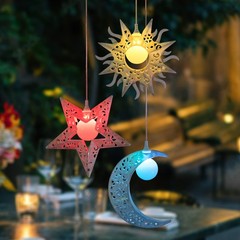 Tryme Solar Wind Chimes with Sun Moon Star Color Changing Windchimes, Outdoor…