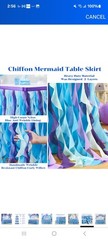 Mermaid Tulle Tutu Ruffle Curly Willow Table Skirt for Rectangle Table 9ft,…