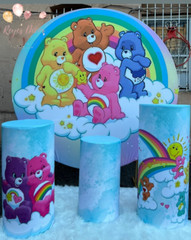 Themed Round Backdrops w/ Matching Cylinder Covers-Many Designs Party Decor Set