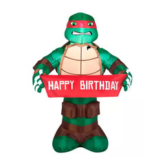 Nickelodeon Teenage Mutant Ninja Turtles 3.5FT Raphael with Birthday Banner