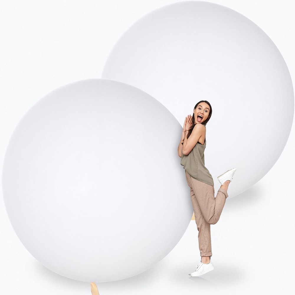2 Pcs 72 Inch Giant Balloons Round Latex Large Human Egg Jumbo Balloons Infla…