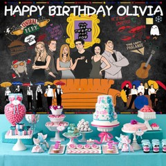 Friends TV Show Personalised Custom Birthday Banner Backdrop Party Decor Gift