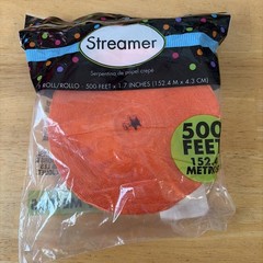 Orange Jumbo Crepe Paper Streamer Party Decor 500FT