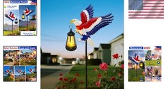 Patriotic Solar Eagle Lantern Light – Ideal for Memorial Day Celebrations