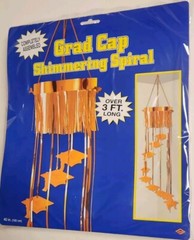 Grad Cap Shimmering Spiral Hanging Decorations by Beistle Graduation Decor NEW