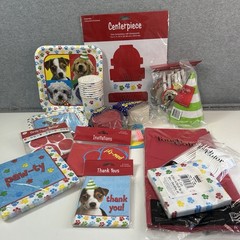 DOG Party Supplies Birthday Decorations Set Kit Invitations Plates Centerpiece