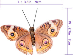 -Feather Fake Butterfly for Craft Decoration Set of 12 with Wire B B