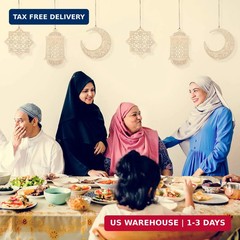 WILLBOND 12 Pcs Wood Ramadan Decorations Eid Decorations Islam Mubarak Wooden Or