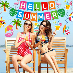 Summer Party Decorations, Beach Party Decorations Include Hello Summer Banner an