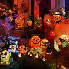 Vintage Halloween Garland Banner Decorations, Retro Pumpkin Orange and Black