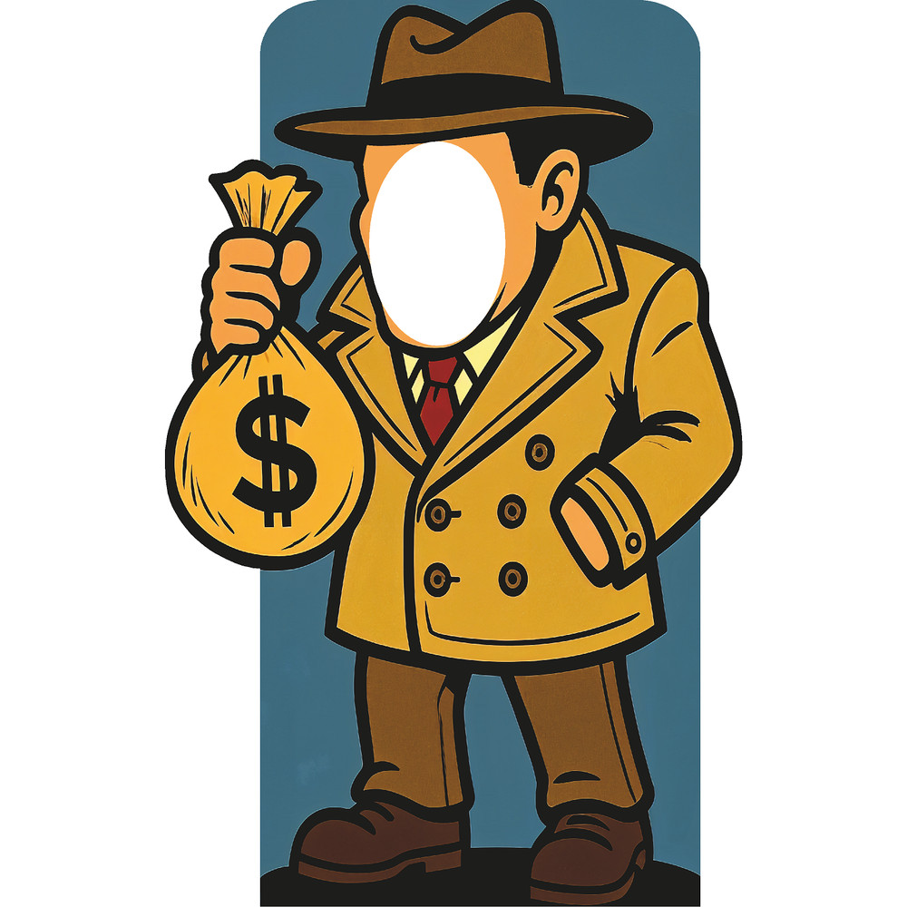 SS11268 Cartoon 1920s 20s Gangster Mobster Harlem Good Fella Cash Stand In Cardb