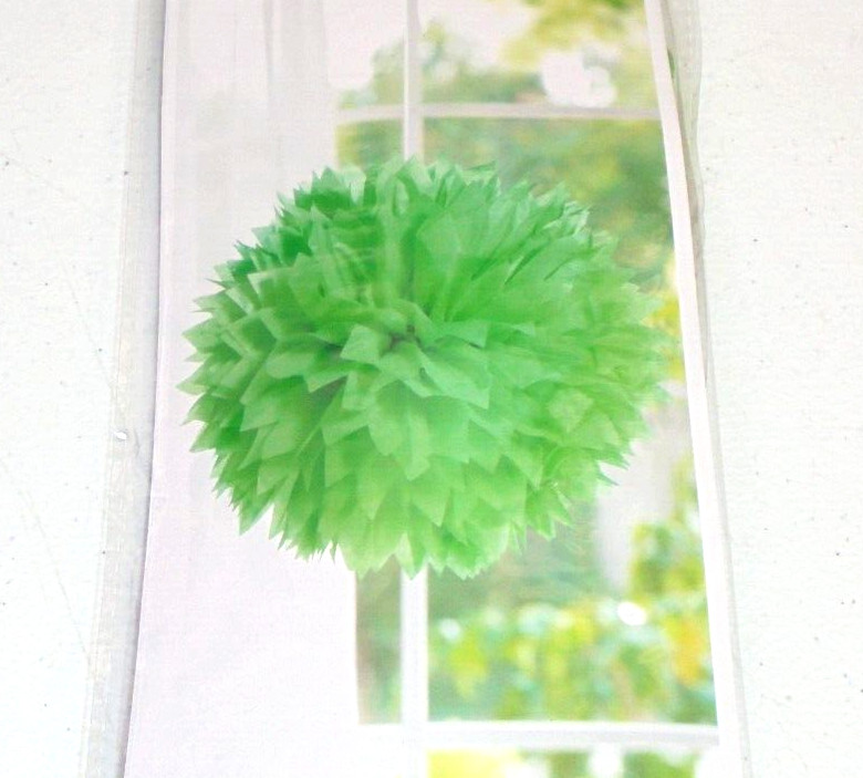 Pom Pom Paper Hanging Party Decoration GREEN 16.5″